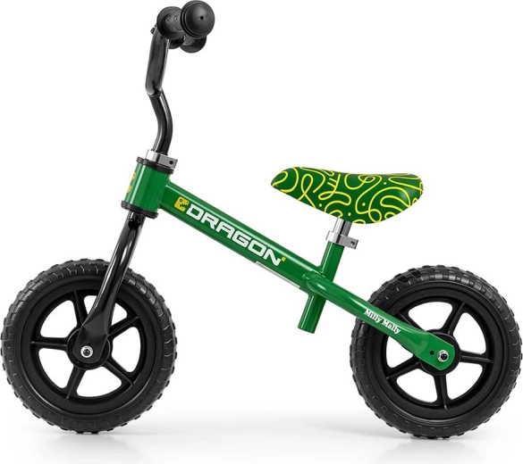 Milly Mally Dragon – bicicletă de echilibru verde pentru copii