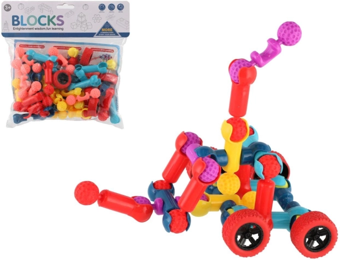 Set de construcție blocuri din plastic colorate