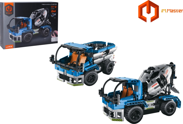 Set de construcție RC 2 în 1 pentru camion și betonieră