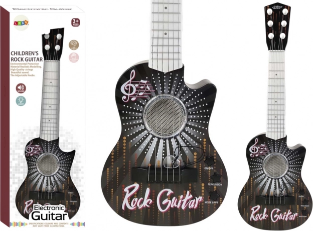 Chitară electrică pentru copii cu lumini și sunete, cu pană