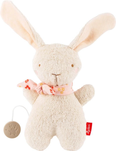 Sigikid primul iepuraș de pluș cu mecanism muzical, ecru, 19 cm