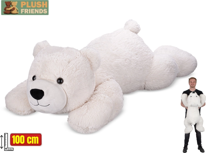 Urs polar de pluș Plush Friends 100 cm – prieten drăgălaș, culcat