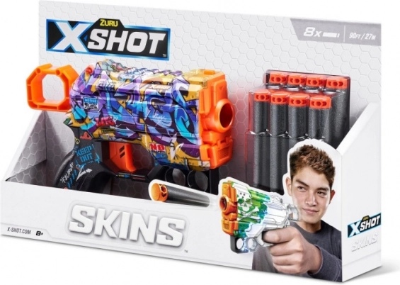 X-Shot Skins Menace blaster – model D (8 săgeți din spumă)