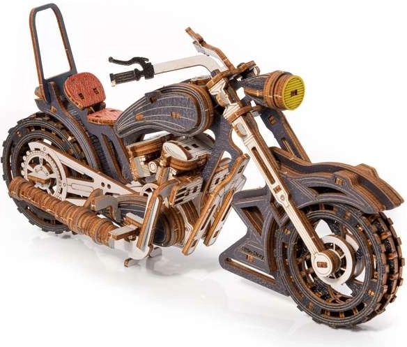 Little Story puzzle 3D din lemn motocicletă Yankee Chopper gri