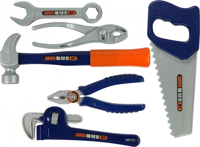 Set de scule pentru copii cu șuruburi, ciocan și fierăstrău