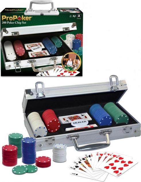 Set de poker ProPoker 200 în servietă din aluminiu