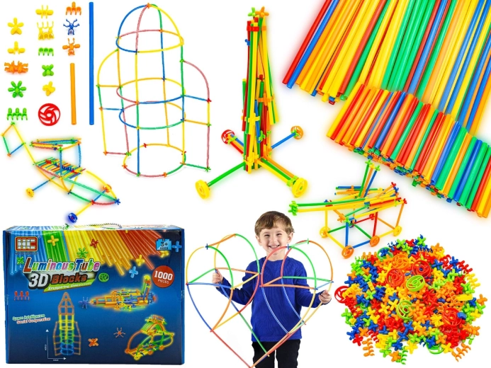 Paie constructive – set educativ care luminează în întuneric (cca 1000 de piese)