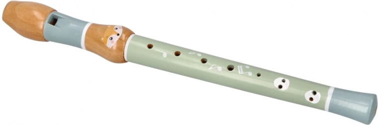 Flaută din lemn cu motiv vulpe