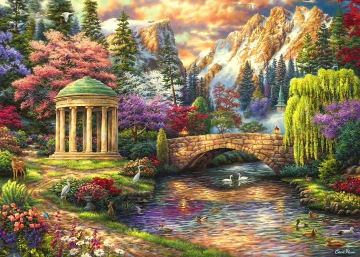 Puzzle Grafika Liniștea grădinii 500 de piese