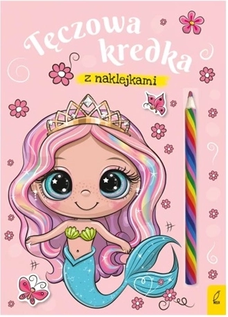 Caiet de colorat „Zâna mării” cu creion pastel curcubeu