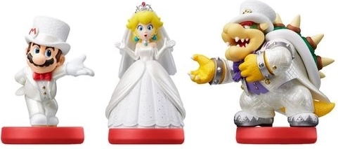 Figurine amiibo Super Mario – set de nuntă Mario, Peach și Bowser (3 buc)