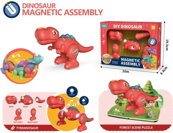 Dinozaur interactiv Tyrannosaurus Rex cu lumină și sunet