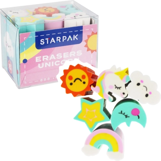 Gumă unicorn (pachet 6 buc)