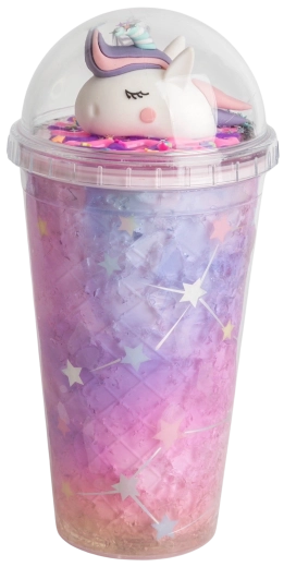 Pahar cu capac și pai Unicorn 480 ml