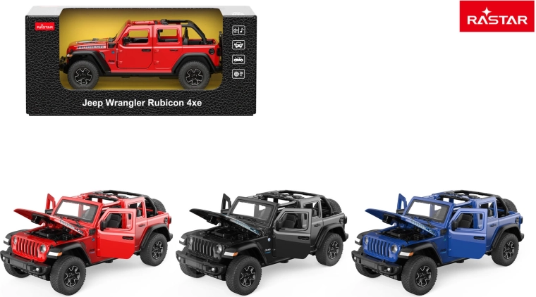 Model de mașină Jeep Wrangler Rubicon 1:32 Rastar roșu