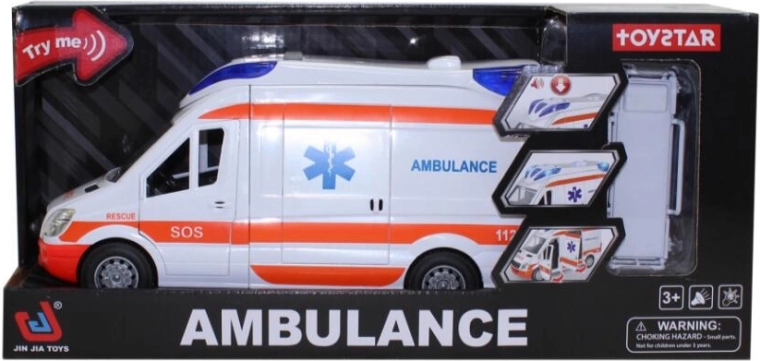 Model de ambulanță 1:14 cu lumini și sunete
