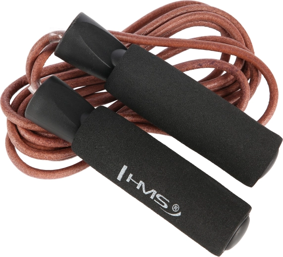 Coardă de sărit HMS din piele, cu rulmenți și mânere din spumă