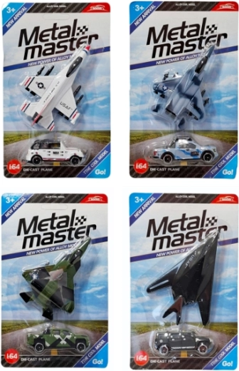 Set avion militar și mașină de teren 1:64