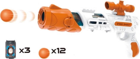 Pistolă cu bile din spumă cu ținte 34 cm