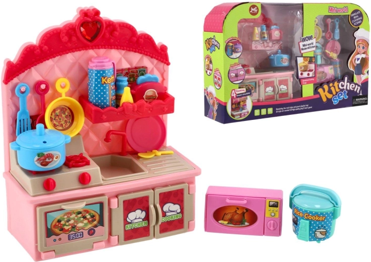 bucătărie pentru copii cu accesorii în cutie