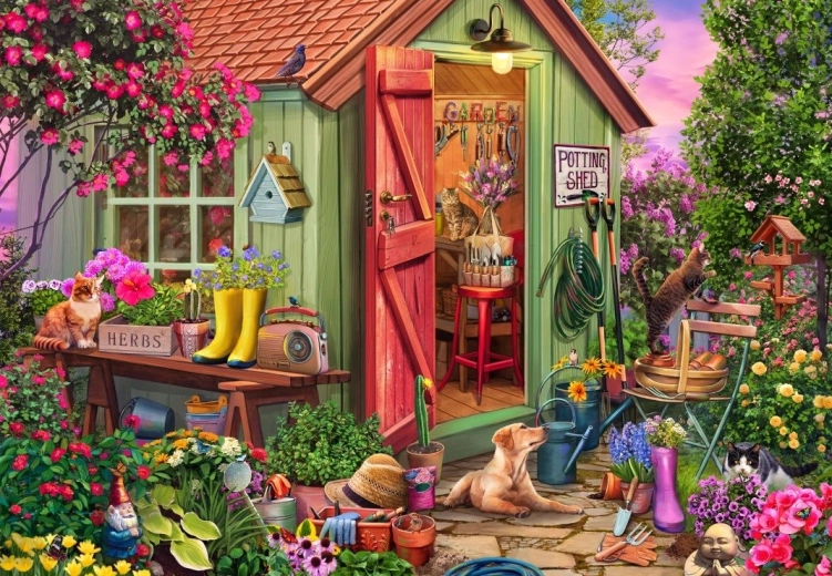 Puzzle Bluebird Căsuța din grădină 1000 piese