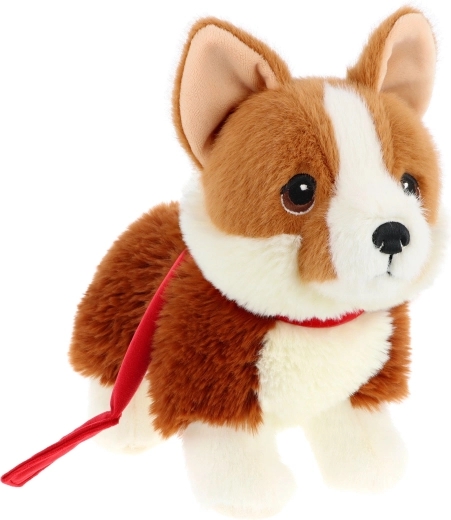 Cățeluș corgi de pluș cu lesă Keeleco, 23 cm