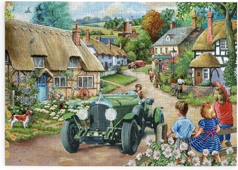 Puzzle HOP Plimbarea mașinilor de epocă cu 500 de piese mari