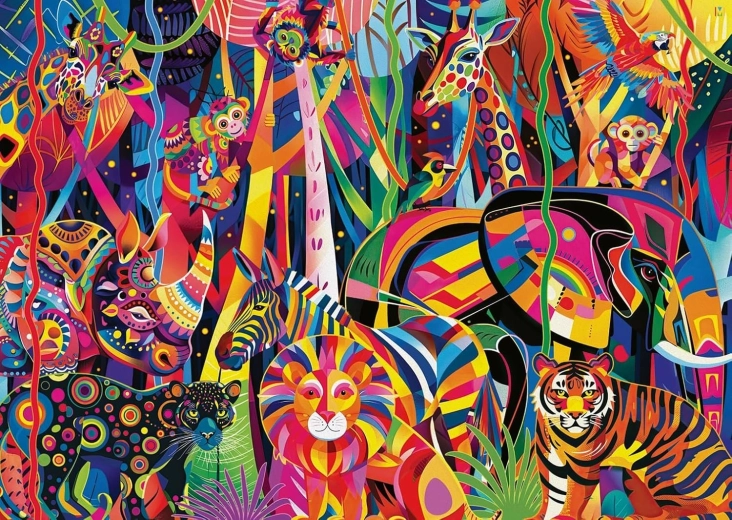 Puzzle Ravensburger Jungla Colorată XXL 500 piese