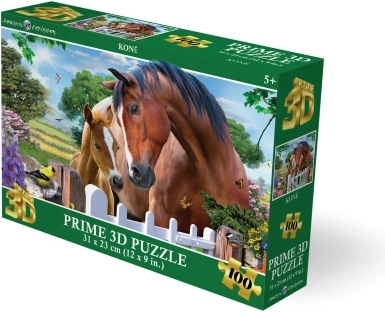 Puzzle 3D – cai, 100 piese