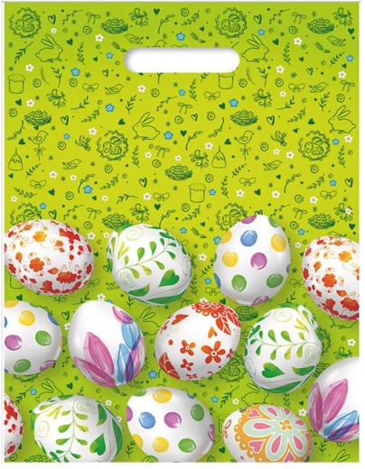 Pungă de plastic Argus de Paște cu motiv de ouă 27 × 36 × 7 cm - 1 bucată