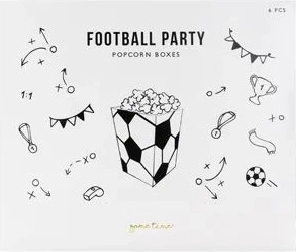 Cutii din hârtie pentru popcorn Minge (mix de modele) 7 × 7 × 12 cm
