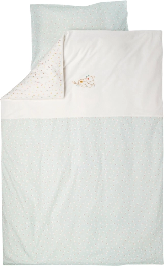 Nattou set de lenjerie pentru pătuț, 2 piese, 100 × 140 cm și 40 × 60 cm Mila, Zoe & Lana