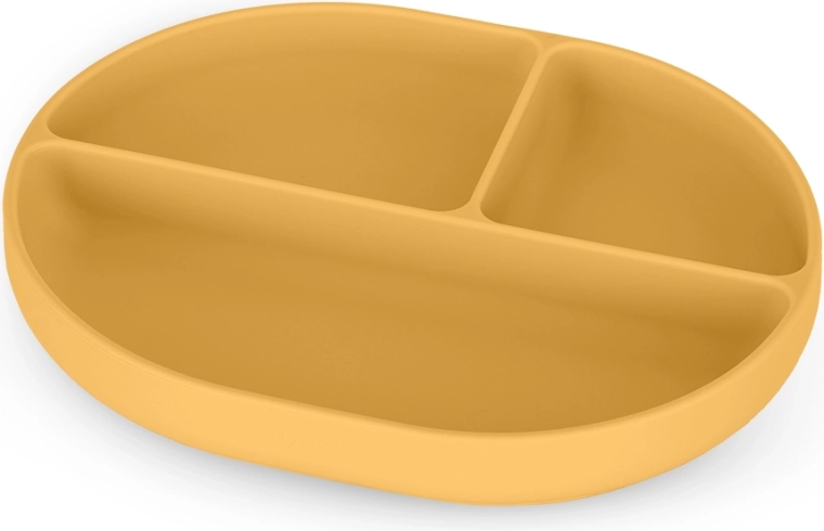 Petite&Mars farfurie ovală compartimentată din silicon Take&Match intense ochre 6m+