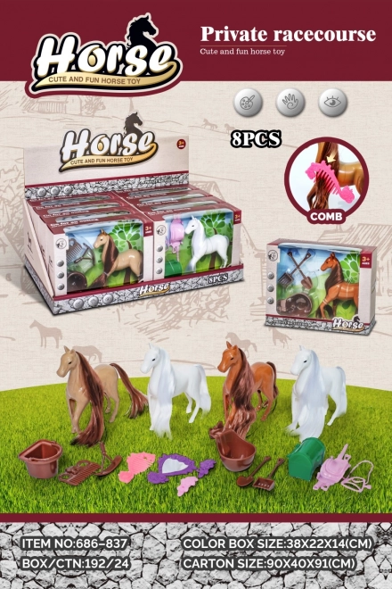 Jucărie căluț cu pieptene și accesorii, set