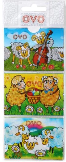 Mâneci termo-retractabile pentru ouă de Paște cu mieluși, 9 buc