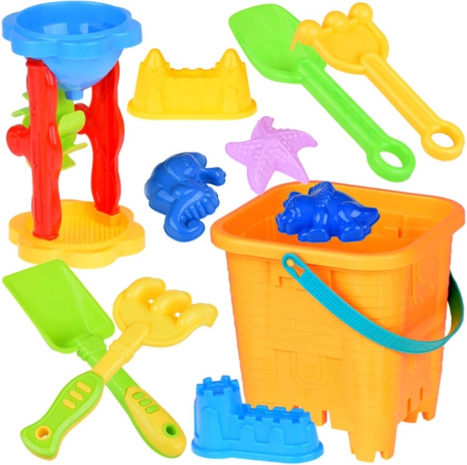 Set de nisip cu găleată, forme și unelte