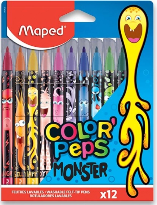 Carioci MAPED Color'Peps Monster, set 12 culori