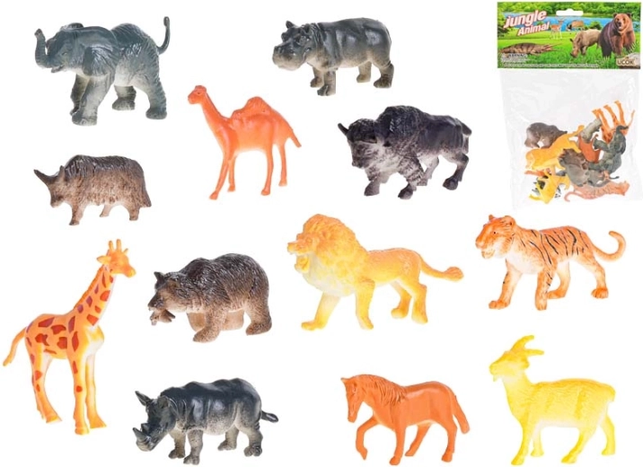 Set safari cu animale 5–7 cm, 12 bucăți în săculeț