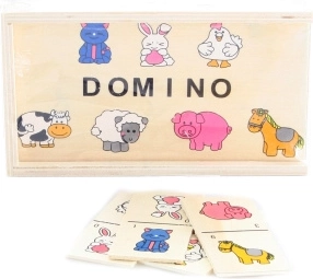Domino din lemn cu animale