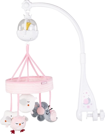 Chipolino carusel muzical pentru pătuț cu proiector Pink Garden