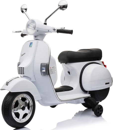 Scuter electric pentru copii Vespa PX150 alb