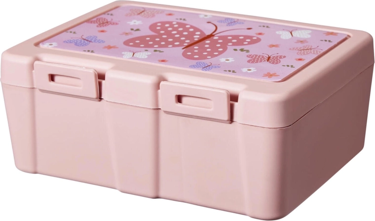 Cutie pentru gustare pentru copii cu compartiment și tacâm 18 × 13,5 × 7,5 cm - 1 bucată