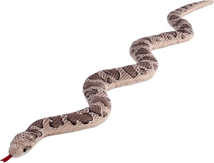 Șarpe decorativ cu model zigzag, maro, 100 cm