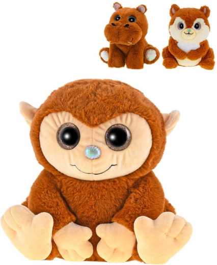 Animăluț de pluș parfumat safari, în poziție șezândă, 18–19 cm, caramel - 1 bucată