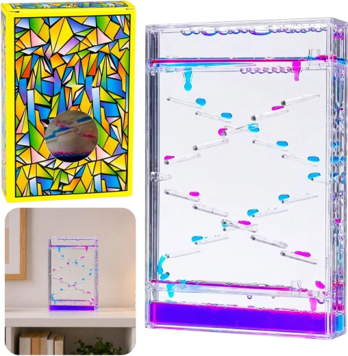 Clepsidră lichidă cu picături colorate – timer decorativ și relaxant