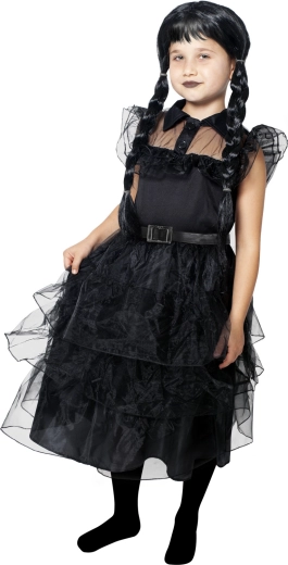 Costum pentru copii Fata misterioasă negru (mărimea S) ambalaj eco