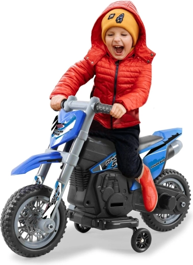 Motocicletă electrică pentru copii Power Bike albastră 6 V
