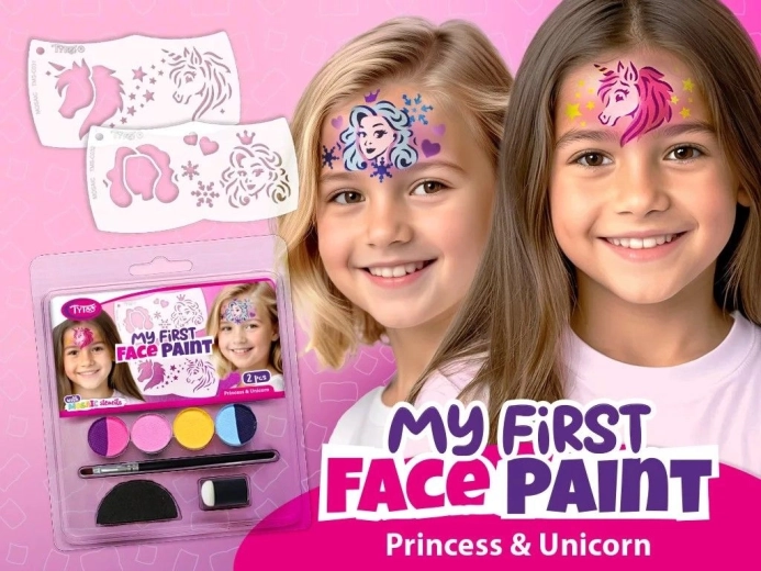 Pictură pe față pentru copii – prințese și unicorni