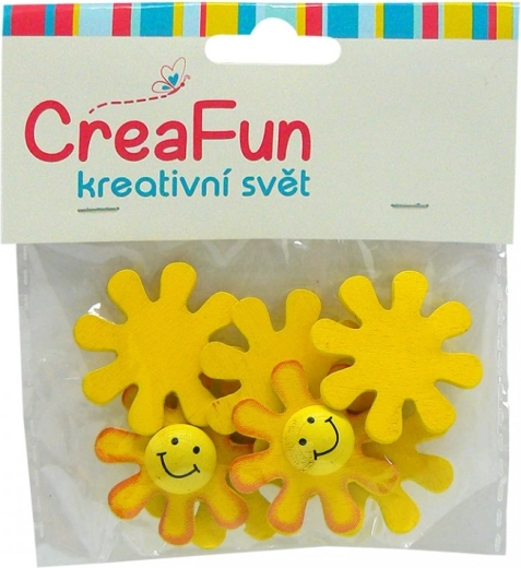 Decorațiuni din lemn soare 3,5 cm, 8 buc