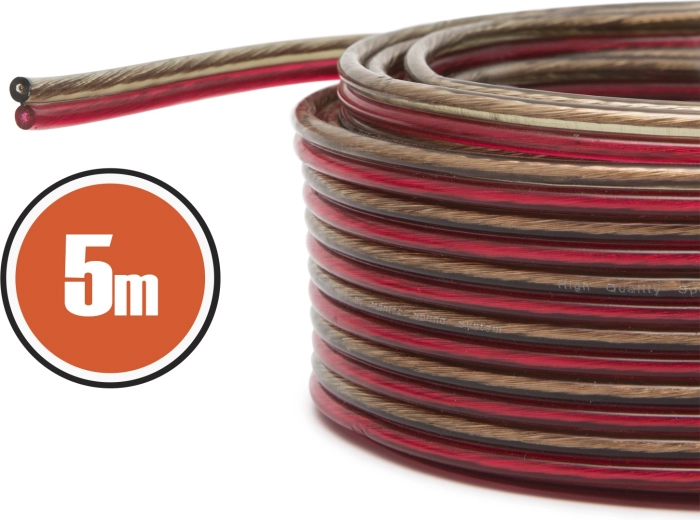 Cablu pentru difuzoare 2× 0,50 mm², 5 m